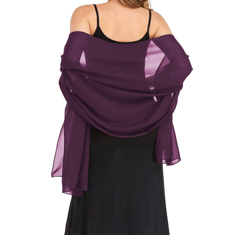 Cross-border soft chiffon scarves and evening dresses wedding shawls bridal scarves women's silk scarves travel sunscreen scarves