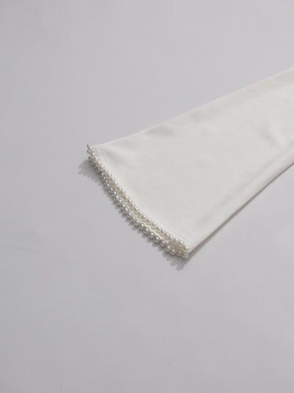 White pearl abaya