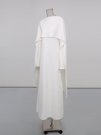 White pearl abaya