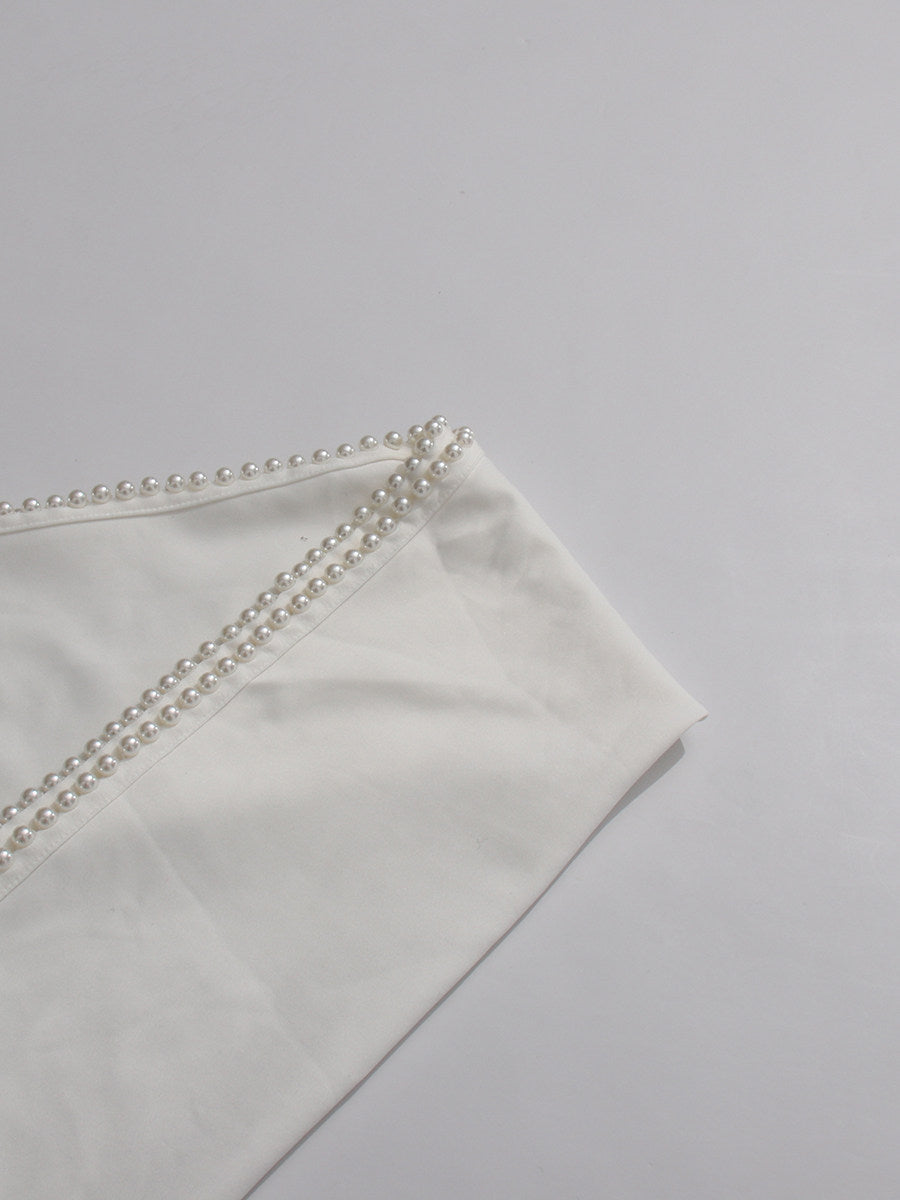 White pearl abaya