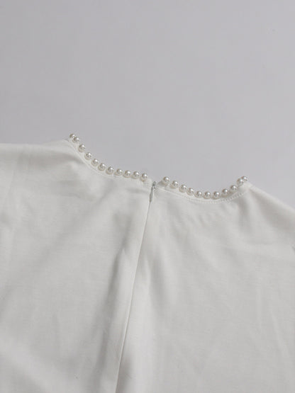 White pearl abaya