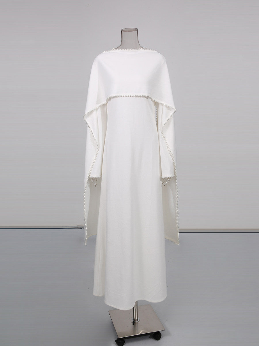 White pearl abaya