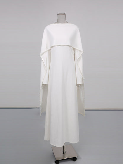 White pearl abaya