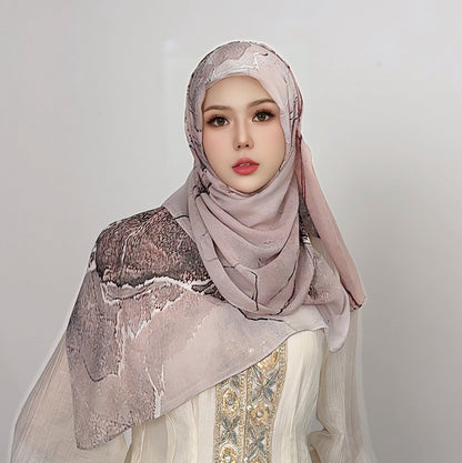 Modal cotton patterned hijab
