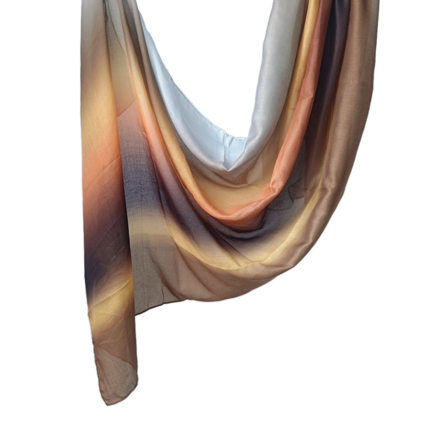 [Polyester Cotton Printing] cross-border hot selling watercolor series printed scarf double-sided penetration soft surrounding tie-dye east end