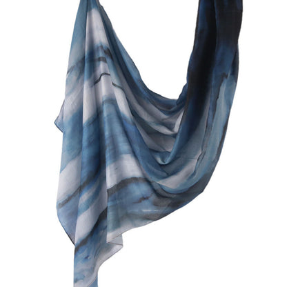Cross-border hot selling watercolor painting series modal cotton shawl satin print scarf ethnic headscarf women's scarf