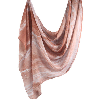 Cross-border hot selling watercolor painting series modal cotton shawl satin print scarf ethnic headscarf women's scarf