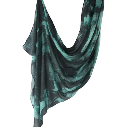 Cross-border hot selling watercolor painting series modal cotton shawl satin print scarf ethnic headscarf women's scarf