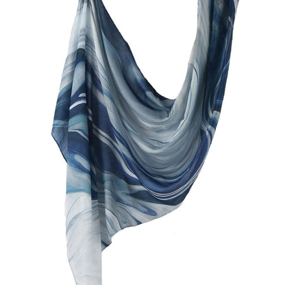 Cross-border hot selling watercolor painting series modal cotton shawl satin print scarf ethnic headscarf women's scarf