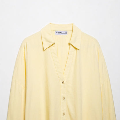 Cross-border wholesale of new women's linen-blend wide-sleeve casual shirts 2340712