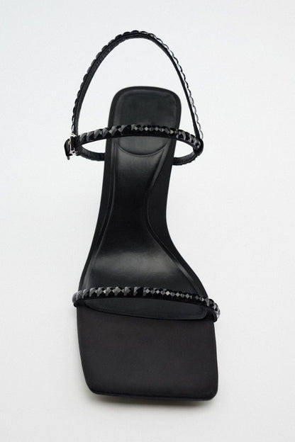 Black Rhinestone Heels