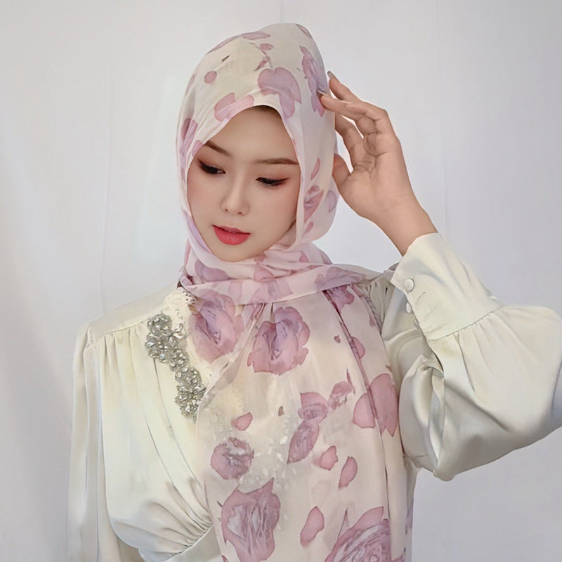 Modal cotton patterned hijab