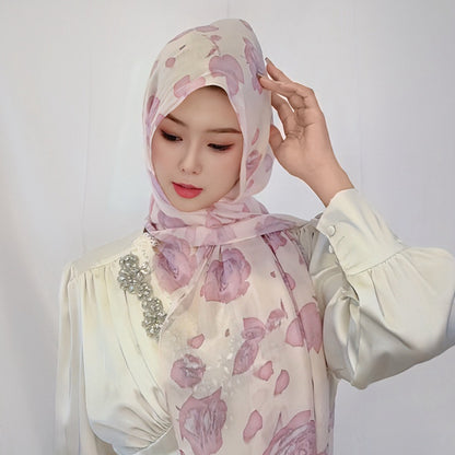 Modal cotton patterned hijab