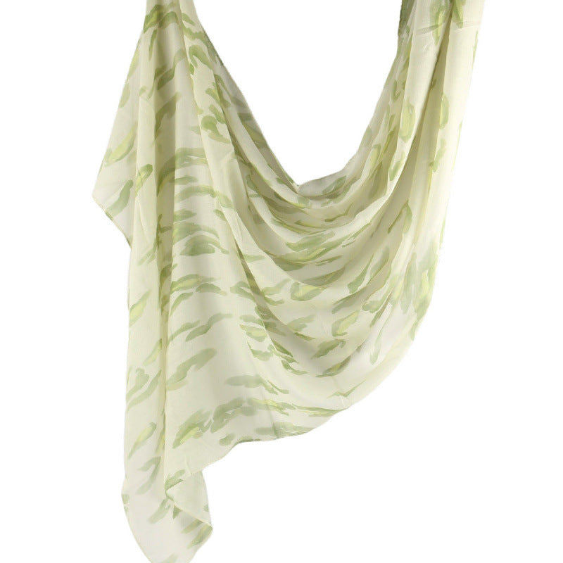 Cross-border hot selling watercolor painting series modal cotton shawl satin print scarf ethnic headscarf women's scarf