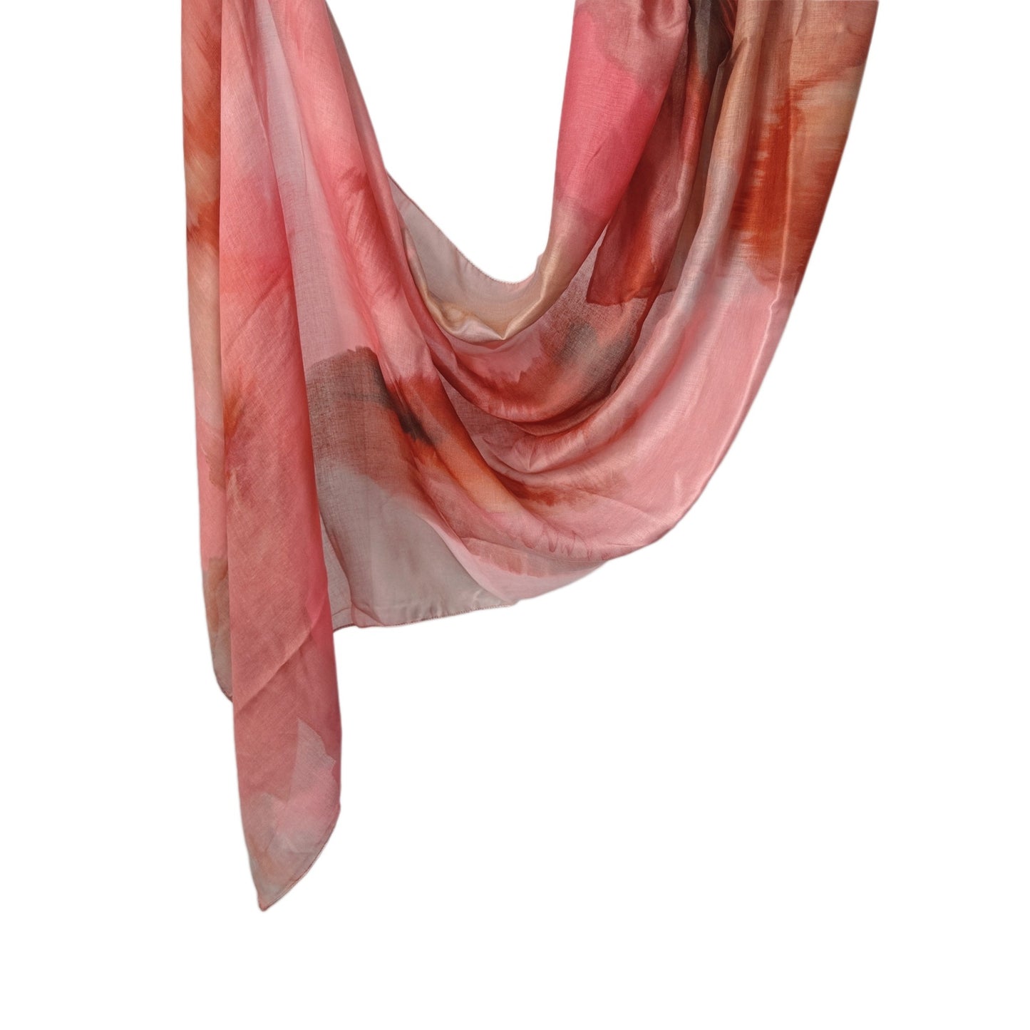 [Polyester Cotton Printing] cross-border hot selling watercolor series printed scarf double-sided penetration soft surrounding tie-dye east end