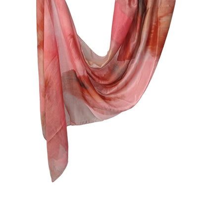 [Polyester Cotton Printing] cross-border hot selling watercolor series printed scarf double-sided penetration soft surrounding tie-dye east end