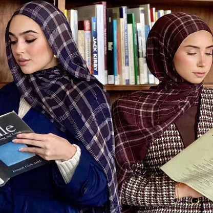 Best-selling Malaysian headscarf printed plaid soft breathable shawl popular European and American scarf in stock