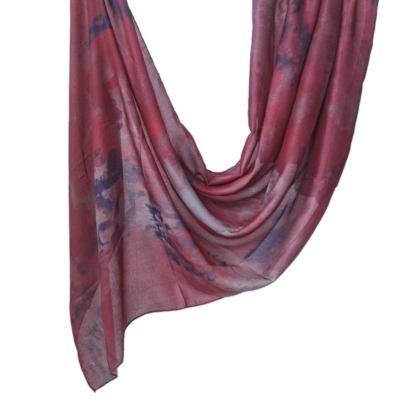 [Polyester Cotton Printing] cross-border hot selling watercolor series printed scarf double-sided penetration soft surrounding tie-dye east end