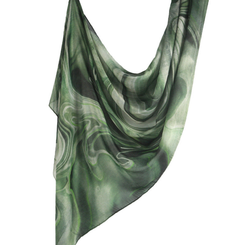 Cross-border hot selling watercolor painting series modal cotton shawl satin print scarf ethnic headscarf women's scarf