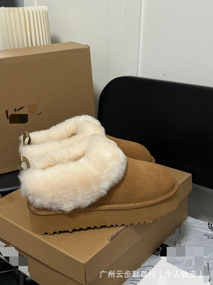 UG home Sampo Tast snow boots women's fur integrated star flip flops warm slip-on shoes thick-soled non-slip cotton shoes women's boots