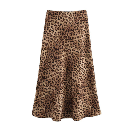 ZR Foreign Trade Wholesale European and American Style Women's New Temperament High-waisted Printed Mermaid Skirt Elasticated Long Skirt