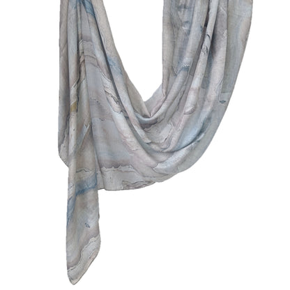 [Polyester Cotton Printing] cross-border hot selling watercolor series printed scarf double-sided penetration soft surrounding tie-dye east end