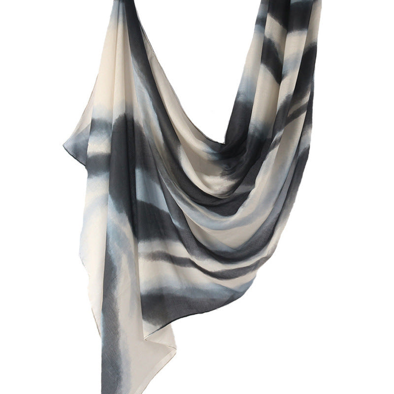 Cross-border hot selling watercolor painting series modal cotton shawl satin print scarf ethnic headscarf women's scarf