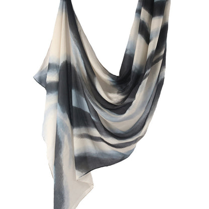 Cross-border hot selling watercolor painting series modal cotton shawl satin print scarf ethnic headscarf women's scarf
