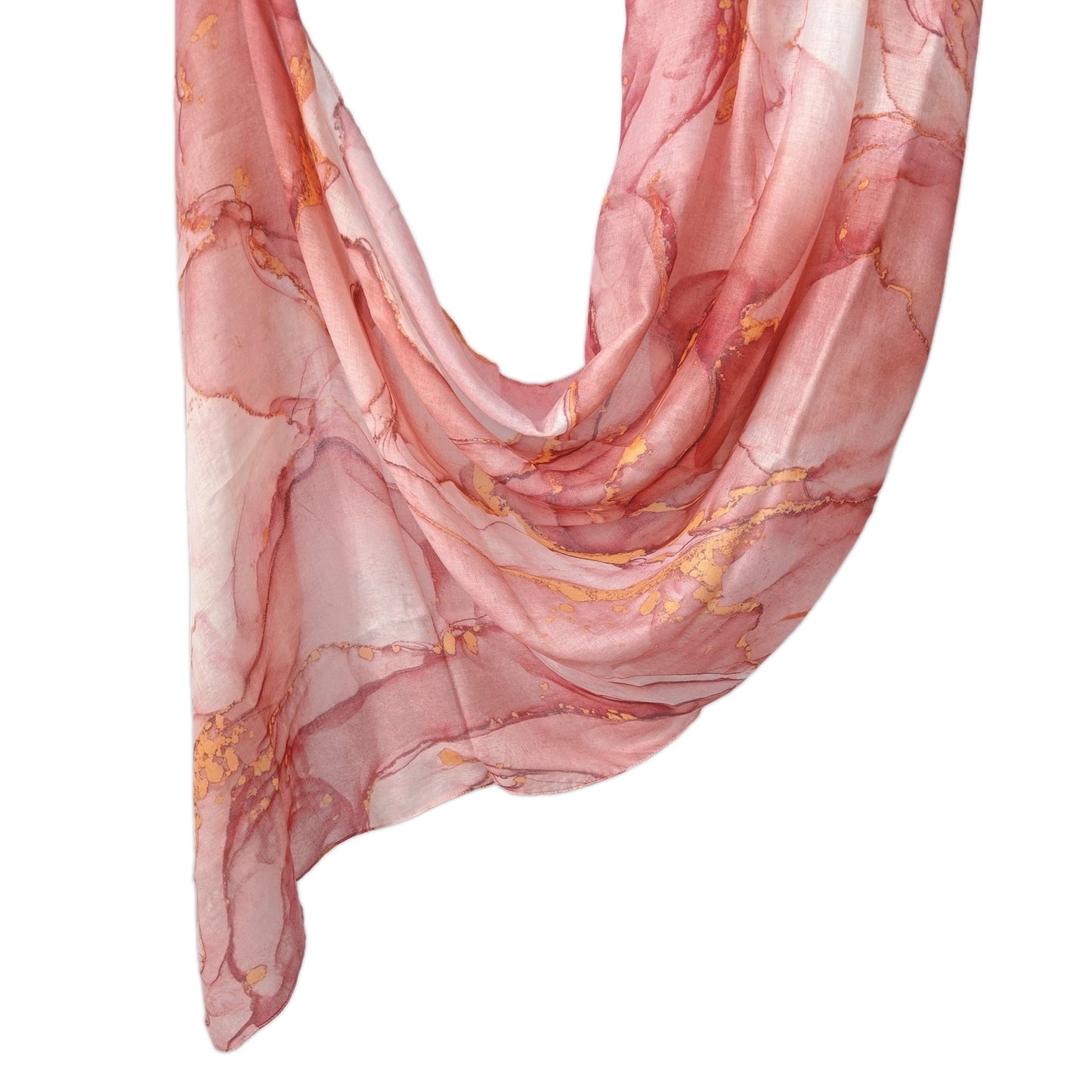 [Polyester Cotton Printing] cross-border hot selling watercolor series printed scarf double-sided penetration soft surrounding tie-dye east end