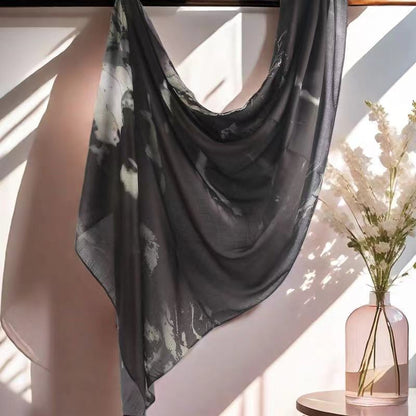 Cross-border hot selling watercolor painting series modal cotton shawl satin print scarf ethnic headscarf women's scarf