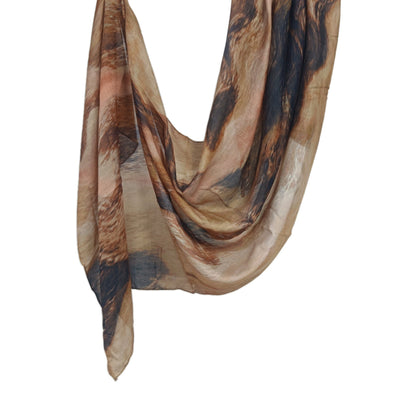 [Polyester Cotton Printing] cross-border hot selling watercolor series printed scarf double-sided penetration soft surrounding tie-dye east end