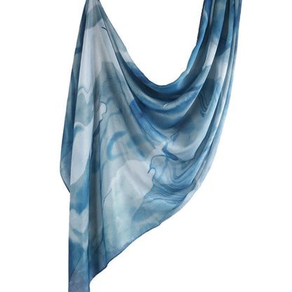 Cross-border hot selling watercolor painting series modal cotton shawl satin print scarf ethnic headscarf women's scarf