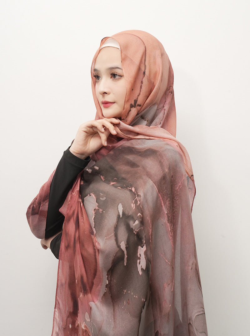 Modal cotton patterned hijab