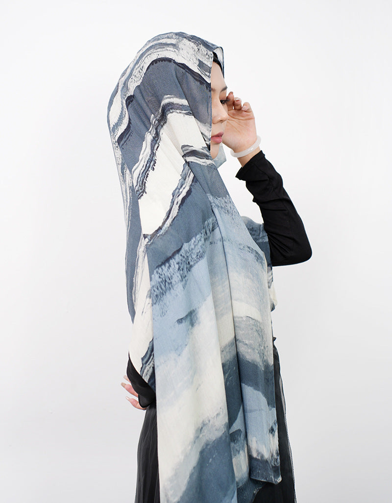 Modal cotton patterned hijab