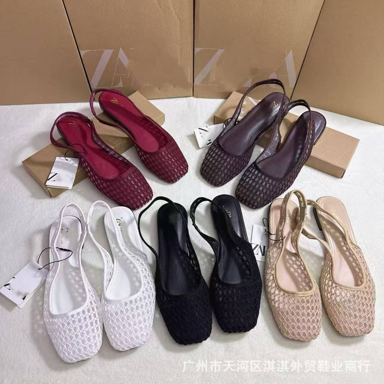 Comfortable and non-tiring for feet, soft soles, non-slip breathable ZA flat slippers, spring and summer cross-border hot-selling African versatile flat women's shoes