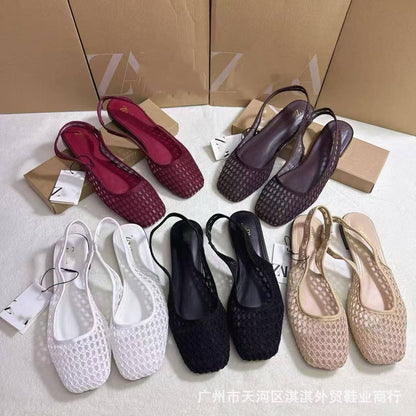 Comfortable and non-tiring for feet, soft soles, non-slip breathable ZA flat slippers, spring and summer cross-border hot-selling African versatile flat women's shoes