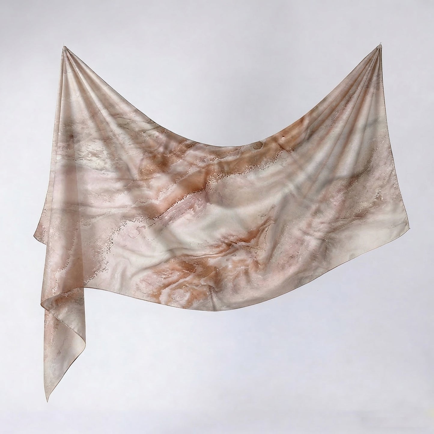 Cross-border silk scarf long strip scarf for women, watercolor breathable sun-protection shawl, summer thin Malaysian headscarf