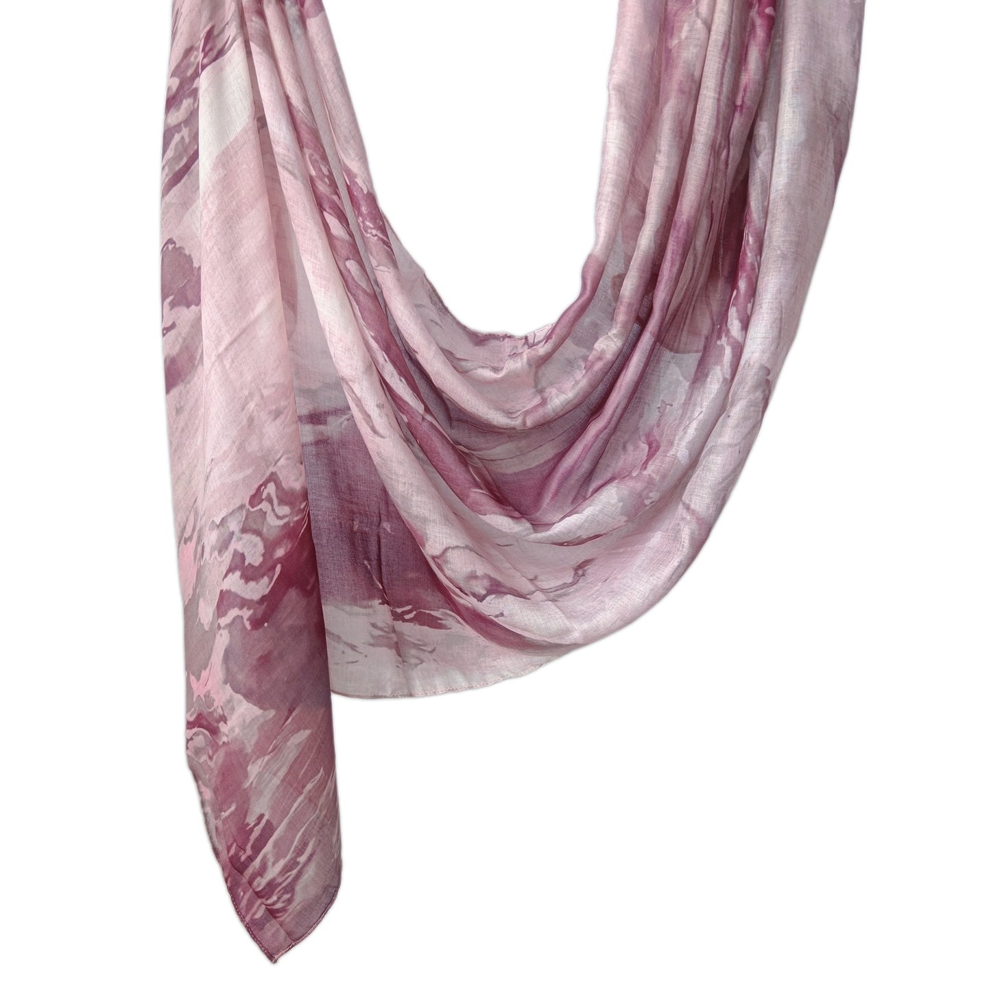 [Polyester Cotton Printing] cross-border hot selling watercolor series printed scarf double-sided penetration soft surrounding tie-dye east end