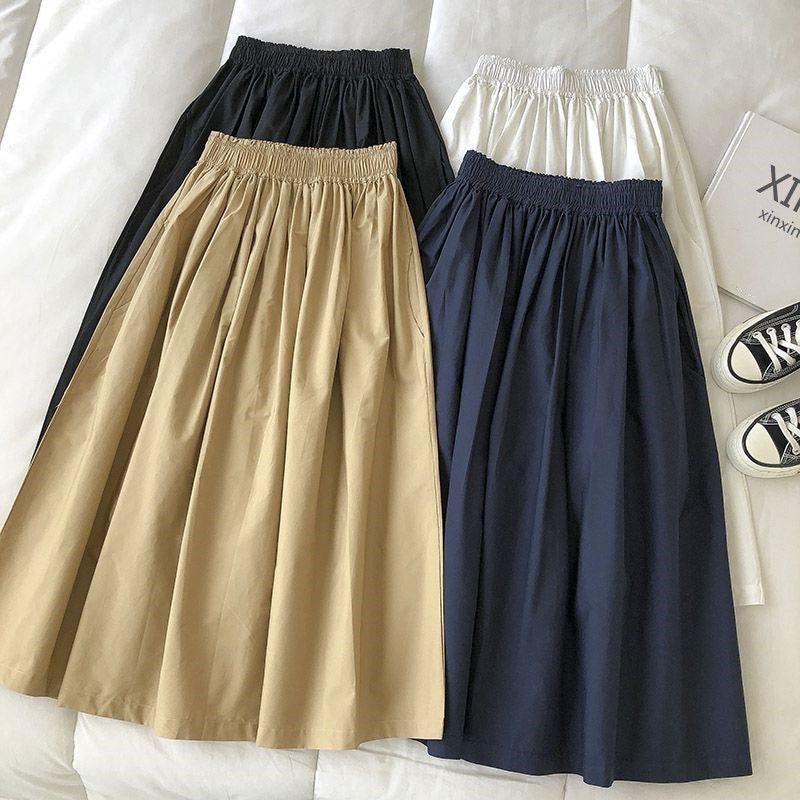 [Lower Neri] South Korea's Dongdaemun temperament is thin and versatile, A-line skirt, umbrella skirt, high-waisted skirt, women's spring and summer