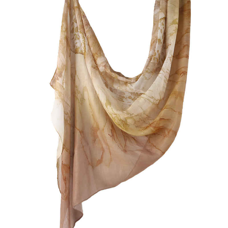 Cross-border hot selling watercolor painting series modal cotton shawl satin print scarf ethnic headscarf women's scarf