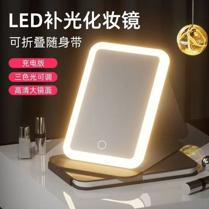 LED Foldable Vanity mirror with Light