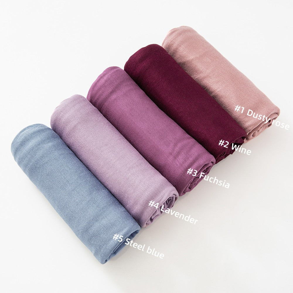 Cross-border hot sale solid color modal large size jersey mercerized cotton women's bag bandana jersey hijab hijab headscarf in stock