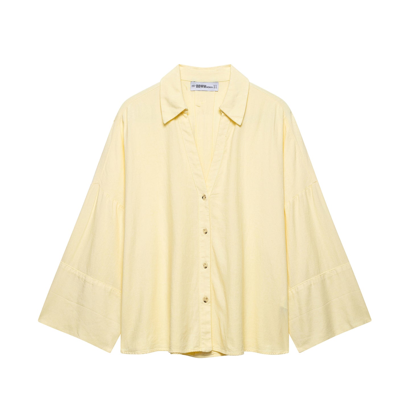 Cross-border wholesale of new women's linen-blend wide-sleeve casual shirts 2340712