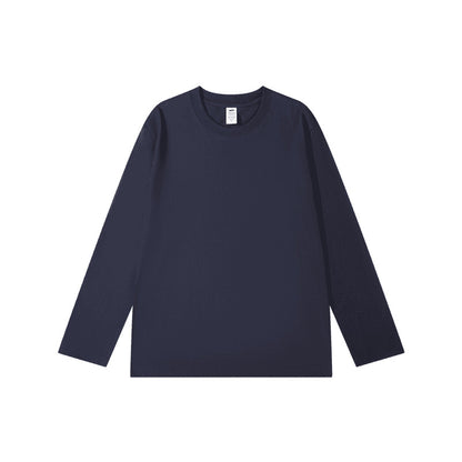 300g cotton long sleeve heavy crew neck solid color T-shirt women's loose versatile base shirt couple men's and women's style