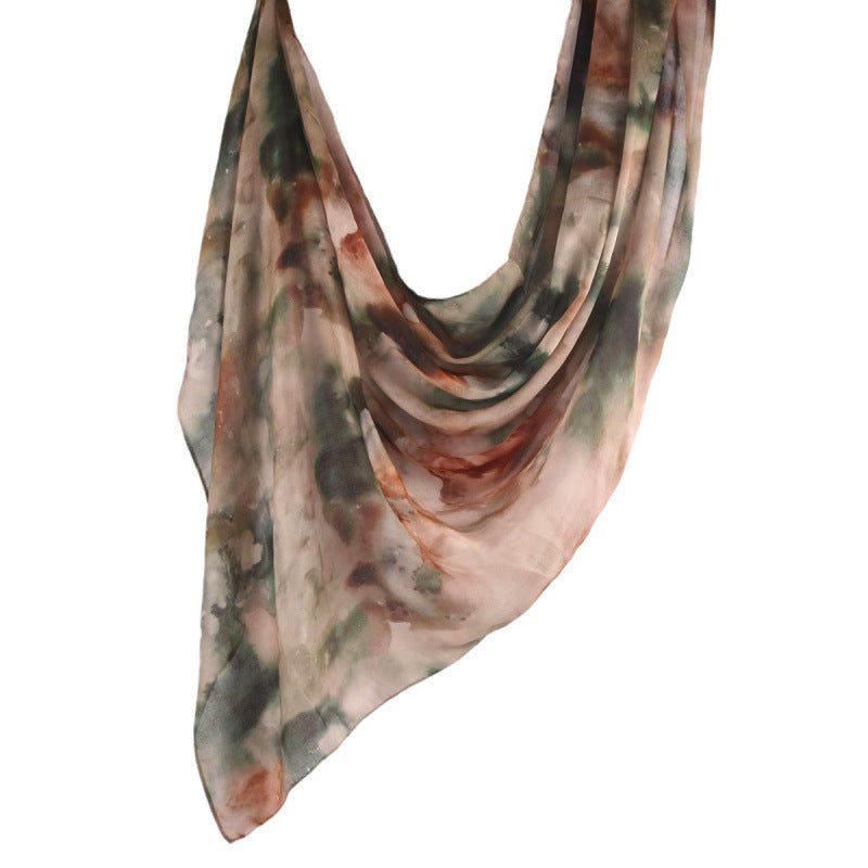 Cross-border hot selling watercolor painting series modal cotton shawl satin print scarf ethnic headscarf women's scarf