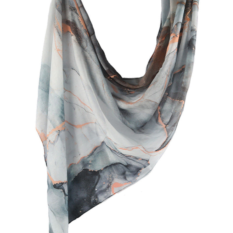 Cross-border hot selling watercolor painting series modal cotton shawl satin print scarf ethnic headscarf women's scarf