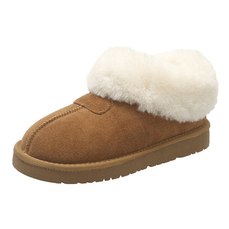UG home Sampo Tast snow boots women's fur integrated star flip flops warm slip-on shoes thick-soled non-slip cotton shoes women's boots