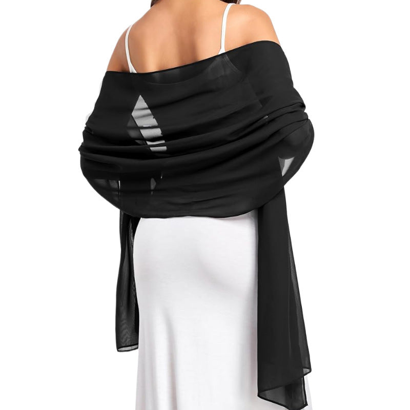 Cross-border soft chiffon scarves and evening dresses wedding shawls bridal scarves women's silk scarves travel sunscreen scarves