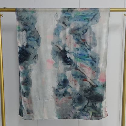 [Modal 40-count double-sided print] Modal print bohemian fashion watercolor marble print