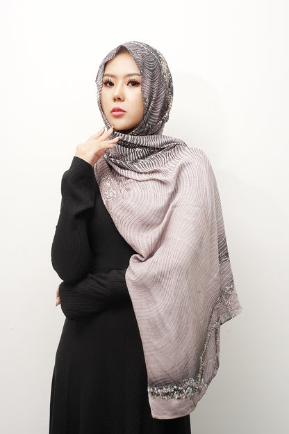 Modal cotton patterned hijab